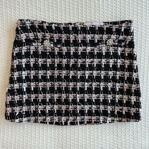 Alexia Admor black and pink ribbon mini skirt size 8